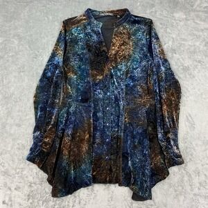 Sno Skins Top Womens Sz M Velvet Burnout Fairy Grunge Boho Peplum Stretchy Witch